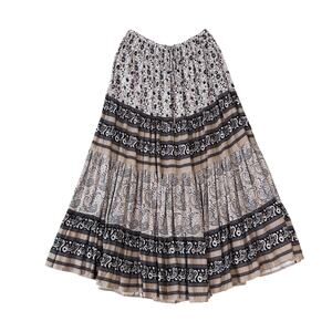 White Stag Tiered Paisley Floral Pull on Maxi Skirt US Women's L